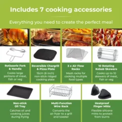 Xpress Pro Combo 2000W 11 Litre 10-in-1 Digital Air Fryer Oven With Rotisserie -Kitchen Supplies Store fit 1017