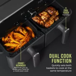 Vortx Elite 10.4L Duo Basket Digital Air Fryer -Kitchen Supplies Store fit 1041
