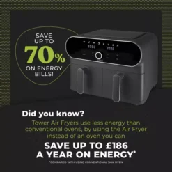 Vortx Elite 10.4L Duo Basket Digital Air Fryer -Kitchen Supplies Store fit 1045