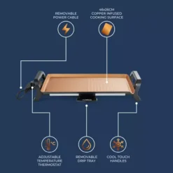 Cerasure+ Copper Electric Teppanyaki Grill Copper -Kitchen Supplies Store fit 1096