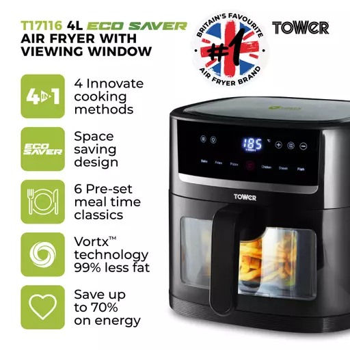 Vizion 4 Litre Eco Saver Air Fryer 4 Vizion 4 Litre Eco Saver Air Fryer - Image 2