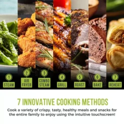 Vortx 1700W 7L Steam Air Fryer Black Digital 15 Vortx 1700W 7L Steam Air Fryer Black Digital -Kitchen Supplies Store fit 1224