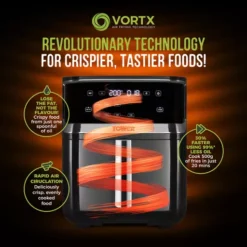 Vortx 1700W 7L Steam Air Fryer Black Digital 19 Vortx 1700W 7L Steam Air Fryer Black Digital -Kitchen Supplies Store fit 1228
