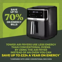 Vortx 1700W 7L Steam Air Fryer Black Digital 20 Vortx 1700W 7L Steam Air Fryer Black Digital -Kitchen Supplies Store fit 1229