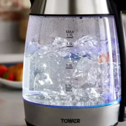 Stainless Steel 3KW 1.7 Litre Rapid Boil Glass Kettle -Kitchen Supplies Store fit 1380