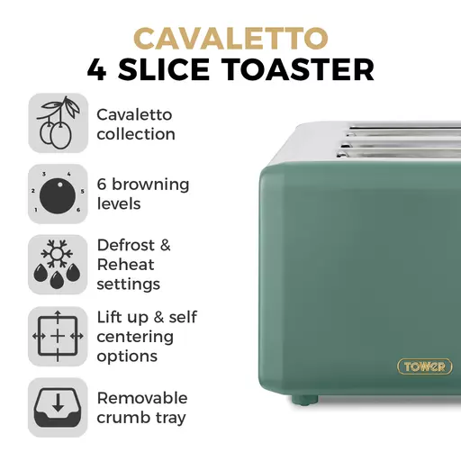 Cavaletto 4 Slice Stainless Steel Toaster 4 Cavaletto 4 Slice Stainless Steel Toaster - Image 2