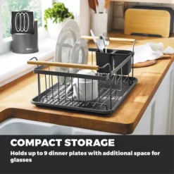 Scandi Dish Rack With Wooden Handles -Kitchen Supplies Store fit 1546