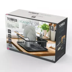 Scandi Dish Rack With Wooden Handles -Kitchen Supplies Store fit 1552