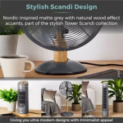 Scandi 12 Inch Metal Desk Fan -Kitchen Supplies Store fit 1604