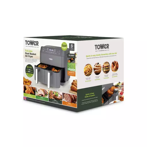 Vortx Dual Basket Air Fryer With 6 Pre-Set Functions 7.6 Litre 11 Vortx Dual Basket Air Fryer With 6 Pre-Set Functions 7.6 Litre - Image 9
