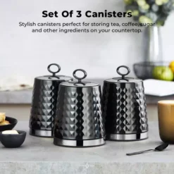 Solitaire Set Of 3 Canisters -Kitchen Supplies Store fit 1690