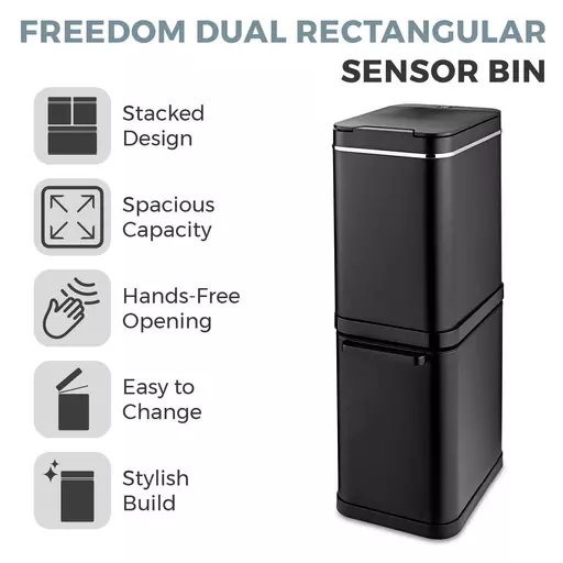 Freedom 50 Litre Stainless Steel Dual Recycling Bin 4 Freedom 50 Litre Stainless Steel Dual Recycling Bin - Image 2