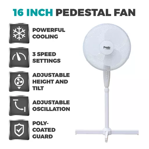 Presto 16 Inch Pedestal Fan 4 Presto 16 Inch Pedestal Fan - Image 2