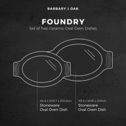 Foundry Oval Oven Dish Set Of 2 -Kitchen Supplies Store fit 1837