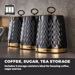 Empire Set Of 3 Canisters -Kitchen Supplies Store fit 1878