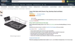 Essentials Dish Rack With Tray -Kitchen Supplies Store fit 1898
