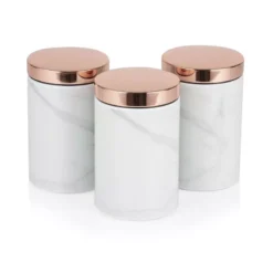 Marble Rose Gold Set Of 3 Canisters 9 Marble Rose Gold Set Of 3 Canisters -Kitchen Supplies Store fit 1915