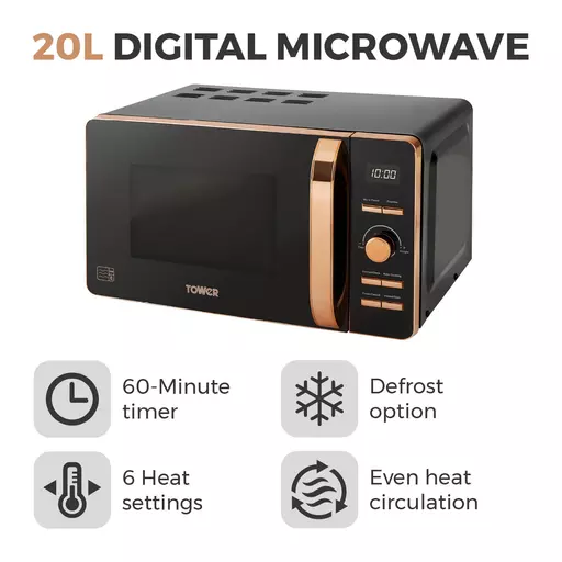 Rose Gold 800W 20 Litre Digital Microwave 4 Rose Gold 800W 20 Litre Digital Microwave - Image 2