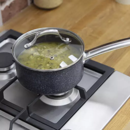 TruStone 3 Piece Saucepans Violet Black 4 TruStone 3 Piece Saucepans Violet Black - Image 2