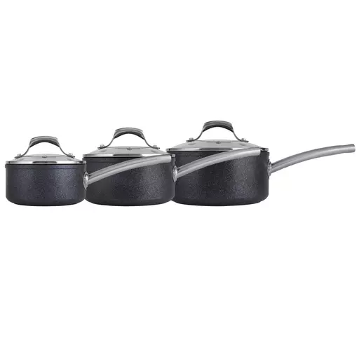 TruStone 3 Piece Saucepans Violet Black 5 TruStone 3 Piece Saucepans Violet Black - Image 3