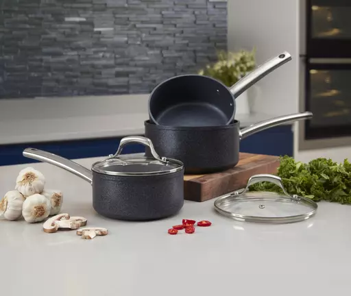 TruStone 3 Piece Saucepans Violet Black 9 TruStone 3 Piece Saucepans Violet Black - Image 7
