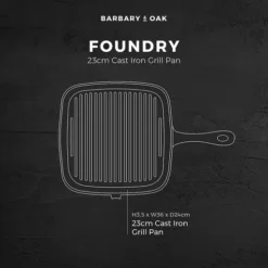 Foundry 23cm Cast Iron Grill Pan -Kitchen Supplies Store fit 2107