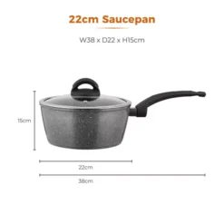 Cerastone 22cm Forged Saucepan -Kitchen Supplies Store fit 2205