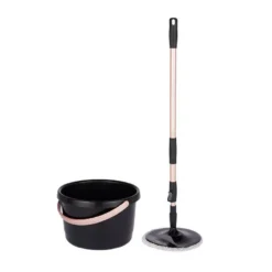 Tower Spin Mop With Angled Head Black And Blush Gold 19 Tower Spin Mop With Angled Head Black And Blush Gold -Kitchen Supplies Store fit 2539