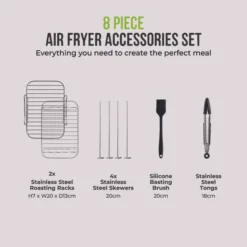 8 Piece Air Fryer Accessories Set -Kitchen Supplies Store fit 2695