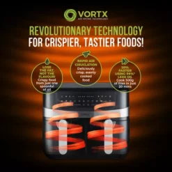 Vortx 9L Dual Basket Air Fryer -Kitchen Supplies Store fit 272