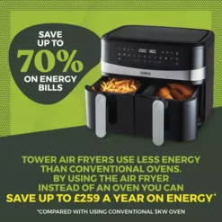 Vortx 9L Dual Basket Air Fryer -Kitchen Supplies Store fit 273