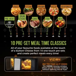Vortx Vizion 9L Dual Basket Digital Air Fryer 14 Vortx Vizion 9L Dual Basket Digital Air Fryer -Kitchen Supplies Store fit 295