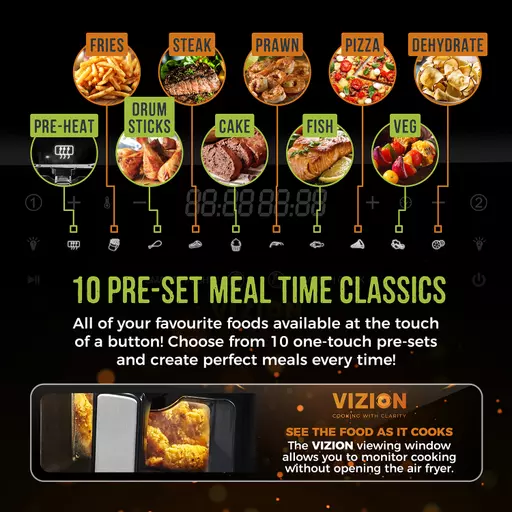 Vortx Vizion 9L Dual Basket Digital Air Fryer 6 Vortx Vizion 9L Dual Basket Digital Air Fryer - Image 4