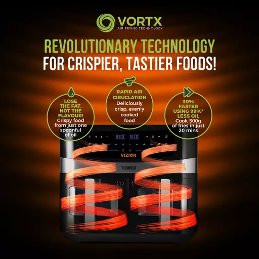 Vortx Vizion 9L Dual Basket Digital Air Fryer 7 Vortx Vizion 9L Dual Basket Digital Air Fryer - Image 5