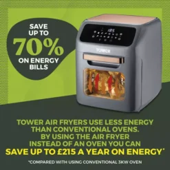 Vortx 12 Litre Rose Gold Air Fryer Oven -Kitchen Supplies Store fit 364