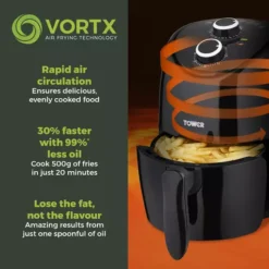 Vortx Compact 2 Litre Manual Air Fryer -Kitchen Supplies Store fit 486
