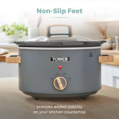 Tower Scandi 3.5 Litre Stainless Steel Slow Cooker -Kitchen Supplies Store fit 505