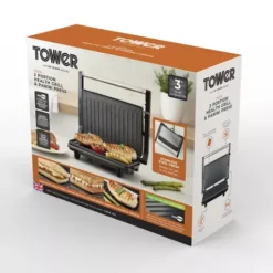 750W Panini Grill Cerastone Stainless Steel -Kitchen Supplies Store fit 51