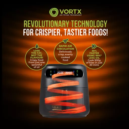 Vortx Vizion 6 Litre Air Fryer With Colour Digital Display 9 Vortx Vizion 6 Litre Air Fryer With Colour Digital Display - Image 7