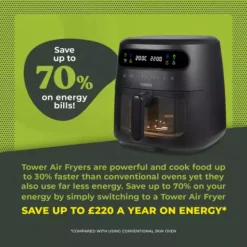 Vortx Vizion 6 Litre Air Fryer With Colour Digital Display 20 Vortx Vizion 6 Litre Air Fryer With Colour Digital Display -Kitchen Supplies Store fit 517