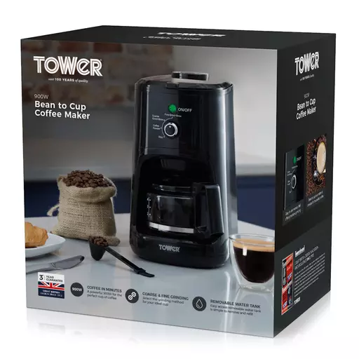 900W Bean To Cup Coffee Maker Black 10 900W Bean To Cup Coffee Maker Black - Image 8