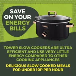 Rose Gold 6.5 Litre Slow Cooker Black And Rose Gold -Kitchen Supplies Store fit 620