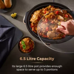 Rose Gold 6.5 Litre Slow Cooker Black And Rose Gold -Kitchen Supplies Store fit 621