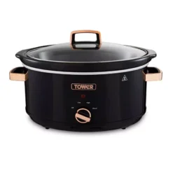 Rose Gold 6.5 Litre Slow Cooker Black And Rose Gold -Kitchen Supplies Store fit 630