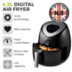 Vortx 4.3 Litre Digital Air Fryer -Kitchen Supplies Store fit 66