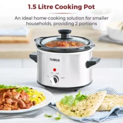 1.5 Litre Stainless Steel Slow Cooker 16 1.5 Litre Stainless Steel Slow Cooker -Kitchen Supplies Store fit 685
