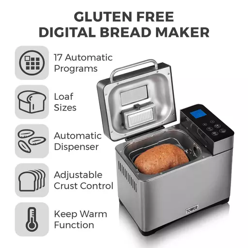 Gluten Free Digital Bread Maker With Nut Dispenser 4 Gluten Free Digital Bread Maker With Nut Dispenser - Image 2