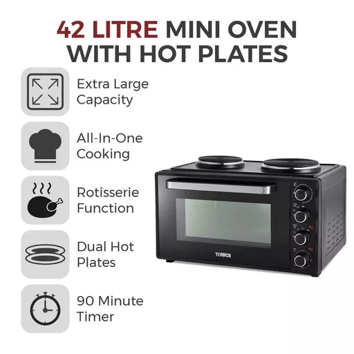 42 Litre Mini Oven With Hot Plates 4 42 Litre Mini Oven With Hot Plates - Image 2
