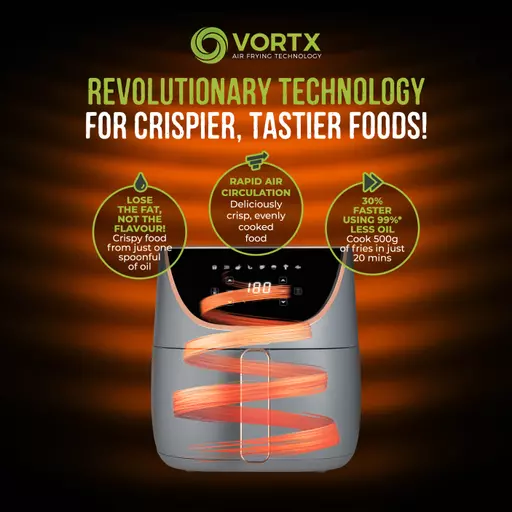 Vortx 6 Litre Colour Air Fryer 9 Vortx 6 Litre Colour Air Fryer - Image 7