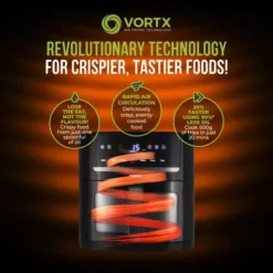 6 Litre Vortx Space Saver Digital Air Fryer -Kitchen Supplies Store fit 985